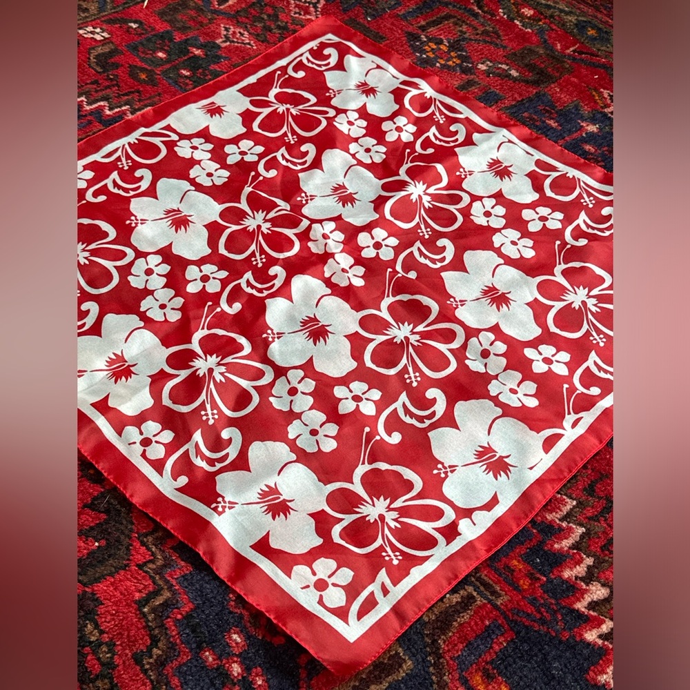 Vintage George Red and white floral scarf